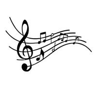 1pc Modern Elegant Musical Notation Hang Metal Wall Art Home Room Office Hotel Cafe House Decor(Black,M)