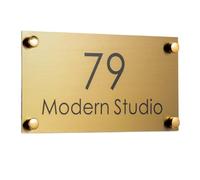1pc Modern Stainless Outdoor House Number Exterior Door Plate 3D Letter Family Name For Hotel Villa Shop(9,20cmx10cm)