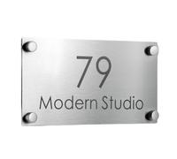 1pc Modern Stainless Outdoor House Number Exterior Door Plate 3D Letter Family Name For Hotel Villa Shop(7,50cmx25cm)