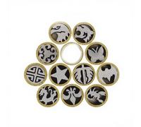 1PC Mosaic Rivets for Knife Handle, 6mm Dia X 45mm Long, Brass & Stainless Steel Construction - Assorted Patterns Type 1-10 for DIY Projects(Type 6)