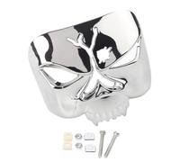 1pc Motorcycle Rear Light Cover Trim Ring Compatible With Street Road King Softail Models Zombie Skull Design Protector(Silver)