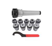 1PC MT2 MT3 MT4 ER25 Morse Taper 9PCS ER25 Spring Collet 1PCS ER25 Wrench for 1-16MM Chuck Clamp Milling Lathe tool(MTB2-ER25(11PCS))