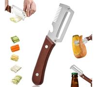 1PC Multi-Functional Vegetable Peeler for Kitchen, with Extra-Sharp Metal Blade 2 in 1 Metal with Handle and Bottle Opener, Kitchen Peelers for Fruit Apple Potato Pumpkin Papaya