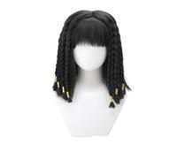 1pc Multi-strand Black Braided Bangs Synthetic Wig Gold Ornaments Ancient Egyptian Sacrificial Theme For Party Role-playing