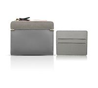 1pc Multifunctional Leather Wallet with 1pc Dual Card Slot Card Holder, Women's Mini Purse, Simple Short Wallet, Can Hold Business Cards, Cash, Bills (Gray)