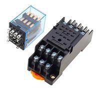1Pc MY4NJ Electronic Micro Mini Electromagnetic Relay 5A 14PIN 4DPDT with PYF14A Socket Base DC/AC 12V 24V 36V 48V 110V 220V(24V)