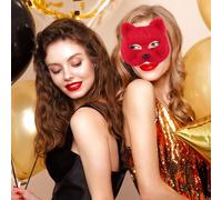 1pc Mysterious Animal M Ask For All Parties Carnival Fo X Ma Sks D Isguise Costumes Party Role Playing Props The Mask Costume(Red2,One Size)