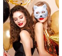 1pc Mysterious Animal M Ask For All Parties Carnival Fo X Ma Sks D Isguise Costumes Party Role Playing Props The Mask Costume(White2,One Size)