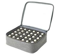 1PC Nail Polish Organiser for 30 Bottles, Well Padded Nail Varnish Storage with Transpartent Lid, Portable Zippered Storage Bag for Home Salon Travel, 9.8x8.7x2.8 inch.