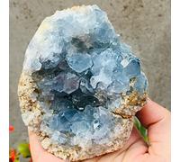 1pc Natural Celestite geode Quartz Cluster, Crystal Stone Home Decorated Stones Sphere