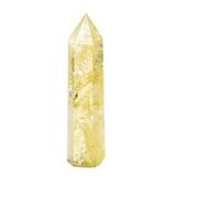 1PC Natural Citrine Column Yellow Crystal Healing Hexagonal Prism Obelisk Point Wand Stone Crafts Home Decoration 4-8cm,Length 70-80mm