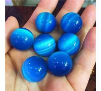 1Pc Natural Colorful Cat Eye Crystal Healing Ball Cat Eye Sphere Quartz Crystal Stones Feng Shui Crystal Ball for Wealth and Protect The House, Home Office Decoration, 20MM/0.78IN Decorative Balls