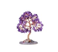 1pc Natural Crystal Crushed Stone Fortune Tree Agate Base Hand-Woven Crystal Tree Money Tree Tree of Life Ornament(Amethyst)