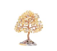 1pc Natural Crystal Crushed Stone Fortune Tree Agate Base Hand-Woven Crystal Tree Money Tree Tree of Life Ornament(Citrine)