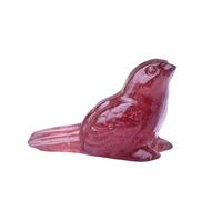 1pc Natural Crystal Stone Carving Bird Crystals Clear Quartz Point Home Decoration Ornaments Aquarium Room Decor, Strawberry Quartz