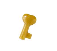 1PC Natural Crystal Stone Heart Key Shape Rose Quartz Amethyst Carving Stone DIY Necklace,Yellow Aventurine