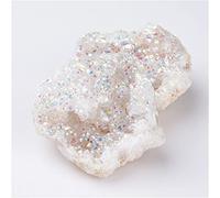 1pc Natural Opened Agate Electroplating Colorful Point White Crystal Cluster Geode Specimens Reiki Crystals