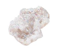 1pc Natural Opened Agate Electroplating Colorful Point White Crystal Cluster Geode Specimens Reiki Crystals