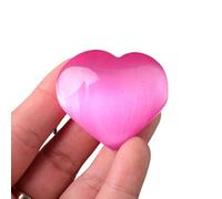 1PC Natural Polished Heart Shaped Electroplate Aura Love Stone Souvenir Home Decoration,Red Selenite,40MM*35MM