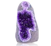1PC Natural Raw Amethyst Geode Purple Crystal Quartz Cluster Dream Thunder Egg Home Decoration,400-500g