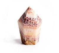 1PC Natural Red Pork Stone Point Wand Meat Stones Polyhedron Tower Obelisk Crystal Stand Decor Minerals Collection Gift Beautiful Crystal