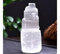 1PC Natural Selenite White GemstonesHand Carved Crystal Ore Ornaments Craft Home Office Decoration Collection (Color : Selenite, Size : 120g-160g)
