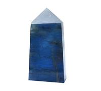 1PC Natural Small Labradorite Tetrahedral Point Blue Moonstone Energy Tower Blue Aura Crystal Magic Wand Crystals Decor (Size : 110-150g)