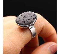 1PC Natural Volcanic Rock Stone Rings Exquisite Natural Stone Rings for Women DIY Jewerly Best,21x26mm