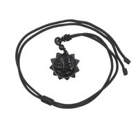 1pc Nature Stone Obsidian Tiger Head Nine Tailed Fox Rope Necklace