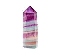 1PC Naural Crystal Column Colorful Watermelon Fluorite Point Wand Quartz Tower Decoration (Size : 70-90g)