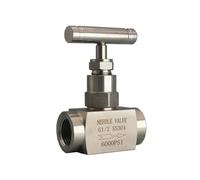 1pc Needle Valve 304/316L Stainless Steel 1/8" 1/4" 3/8" 1/2" 1" Female Thread Through Plate Type Instrument(1/8",304 Ordinary Type)