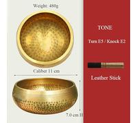 1pc Nepal Handmade Tibet Buddha Sound Bowl With Leather Stick Yoga Meditation Chanting Brass Chime Handicraft Tibetan Singing Bowl(11cm)