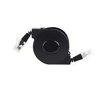 1pc New 1m/2m Adjustable Retractable CAT6 RJ45 Lan Network Cable Cord Black (1m / 3.3ft)