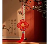 1PC New Year Wealth Cat Double Fish Tassels Ornaments Brocade Red Best Wishes Good Luck Pendant 2026 Spring Festival Decor (Style 3,40cm)