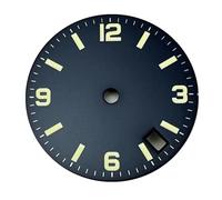 1pc NH35 Sterile 28.6mm Watch Dial Black/Blue 3.8 O Clock Date Window Green Luminous Automatic Movement Watch Accessories Parts(Style 2)