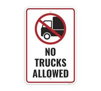 1PC No Trucked Allowed Sign, 18 x 12 Inches - Aluminum - No Delivery Vehicles Beyond This Point Driveway Sign