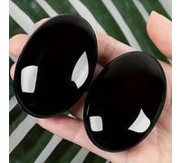 1pc Obsidian Crystal Elliptical Trouble Stone Balance Polished Palm Stone