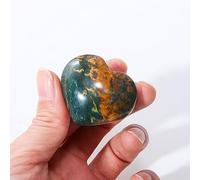 1PC Ocean Jasper Heart Crystal Polished Palm Pocket Quartz Home Gemstone Ornaments (Size : 5-6cm)