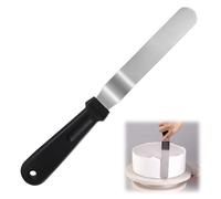 1PC Offset Cake Spatula - Angled Palette Knife - Stainless Steel Baking Spreader - Icing Decorating Tool for Pastry Kitchen Home Use - Black Handle (27cm)