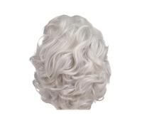 1pc Old Lady Wig Gray Wigs For Grandma With Bangs Short Curly Synthetic Hair School Party Use
