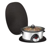 1pc Oval Heat Resistant Pad for 6-8 Quart Slow Cooker Appliance,Silicon Countertop Protector Mat Protector Slider Mat Compatible with Crock-Pot 6 7 8 Quart Black