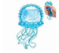 1PC Oversized Jellyfish Squishy Toy, Soft Silicone Stress Relief Toy, 7*14cm Glitter Jellyfish, 3 Color Options, Squishy Fidget Toys (blue)