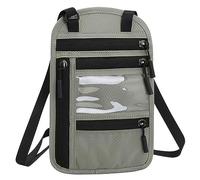 1pc Passport Case, Organizer, Travel Document Pocket, Adjustable Bag, Vacation Purse Bag, Security Neck Wallet, Waterproof Passport Pouch, Travel Essentials (Light Gray)