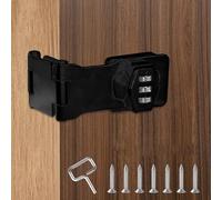 1PC Password Hasp Locks, 90-180 Degree Cabinet Password Locks Fold Collapsible Hasp Latch Security Combination Latch Lock Barn Door Lock with Screws for Locker, Bathroom, Outdoor, Garden,Black
