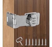 1PC Password Hasp Locks, 90-180 Degree Cabinet Password Locks Silver