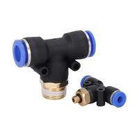 1pc PB Pneumatic Fitting Pipe 4mm 6mm 8mm 10mm 12mm OD Hose Tube Push in Air Connector Thread Hose Quick Connector(PB12-01)