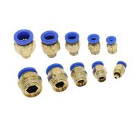 1Pc PC1/8'' 1/4'' 3/8'' 1/2'' Male-4 6 8 10 12mm Straight Push in Fitting Threaded Pneumatic Push to Air Quick Connector IDGTTLDF(4mm OD Hose,3/8")