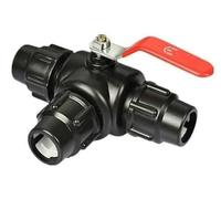 1pc PE Three-Way Fast Connection Valve Tee - Durable Plastic Pipe Connector for Garden Irrigation and Agricultural Use(Black,50mm)