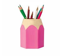 1pc Pen Holder Pencil Shaped Dual-Use Brush Pot Plastic Removable Students Creative Colorful Pink Pen Case Office School Supplies Bobury