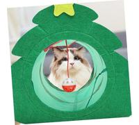 1pc Pet Cat Tunnel Toy Kitten Interactive Plaything Xmas Tree Shape Cat Tunnel for Indoor Cats Fun Activity Tunnel for Pets for Kittens and Cats